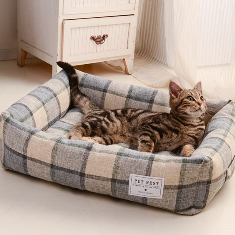 Pet Luxury Square 2pcs Set Cushion Dog Nest Cat Mat Anti Slip Durable Double Side Puppy Nest Supplier