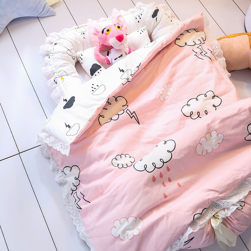  newborn Baby crib lounger bed Co-Sleeping Newborn 100% Soft Cotton Breathable Portable Crib