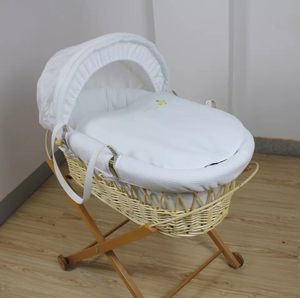 Eco-baby Handmade Sleeping Bed Pod Wicker Rattan Baby Doll Basket Crib Baby Moses Basket