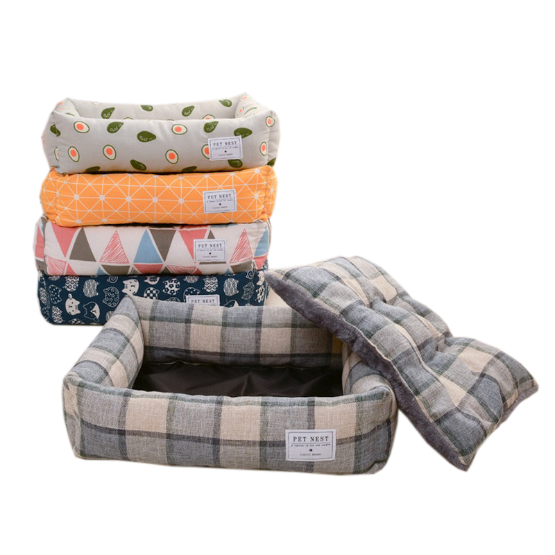 Pet Luxury Square 2pcs Set Cushion Dog Nest Cat Mat Anti Slip Durable Double Side Puppy Nest Supplier